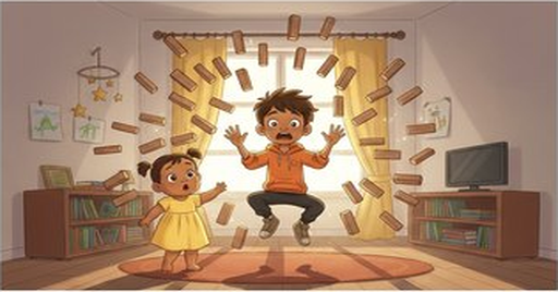 Interior spread from Milo and the Part That Feels Like Fire
