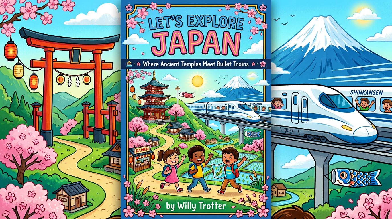 Concept cover: Let's Explore Japan by Willy Trotter